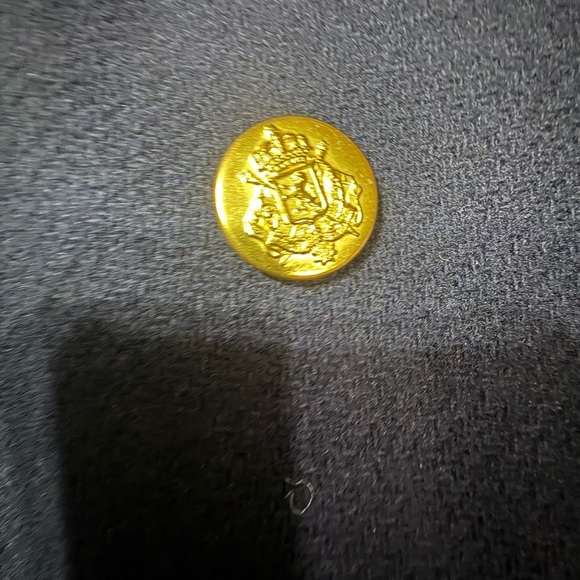 J. Crew Women's Pea Coat Dark Navy Gold Double Breasted Wool Blend Size 6 gold - Picture 5 of 7